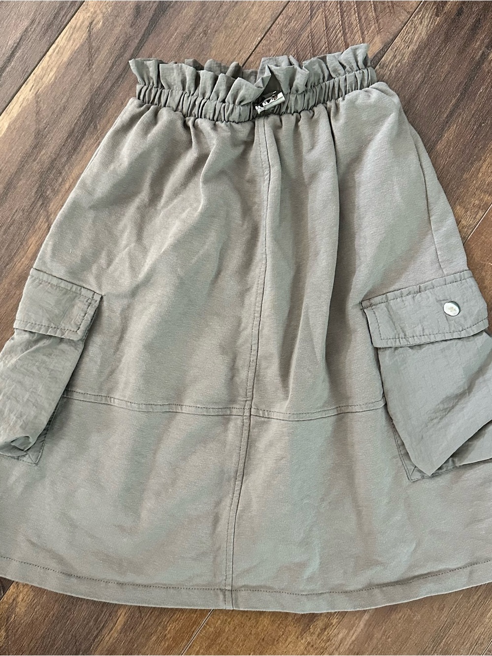 Zara Olive Green A-Line Cargo Skirt